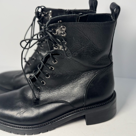 Napoleoni Black Lace-Up Combat Boots 37 - Picture 6 of 12